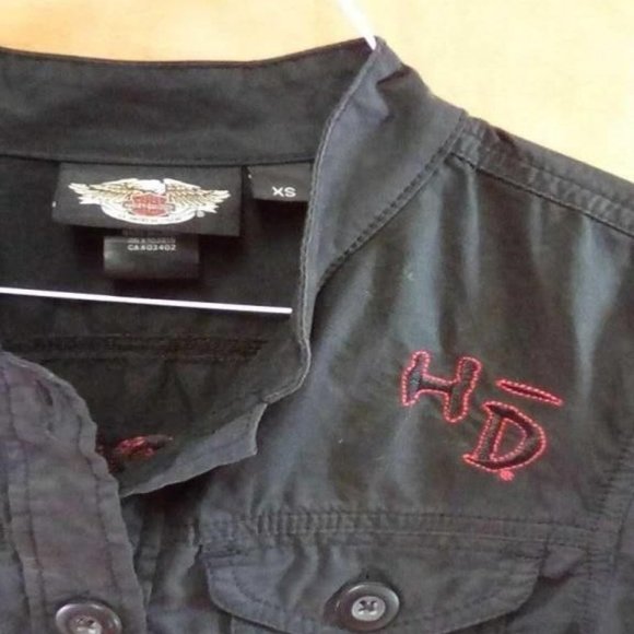 Vintage Harley Davidson Bomber-Style Cotton Shirt/ Jacket American Original RARE - Picture 3 of 7